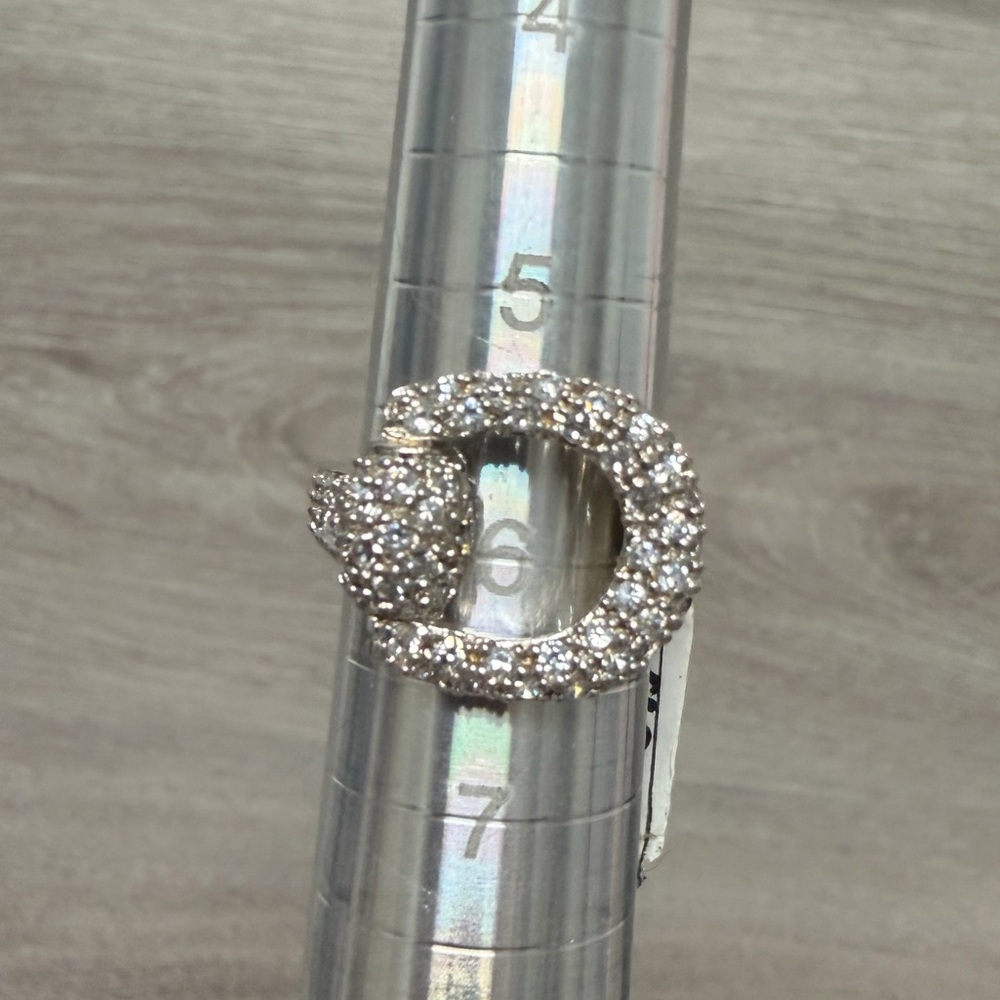 Elegant Sterling Silver Ring with Crystal Accents .925